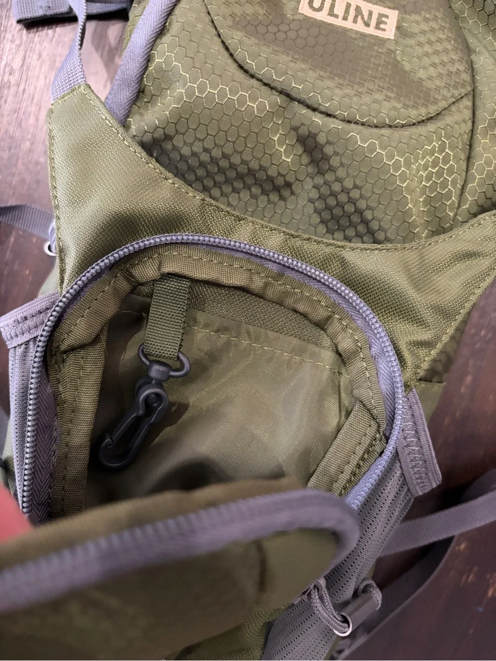 Uline Hydration Backpack Water Reservoir Hiking Cycling Running Olive Green New